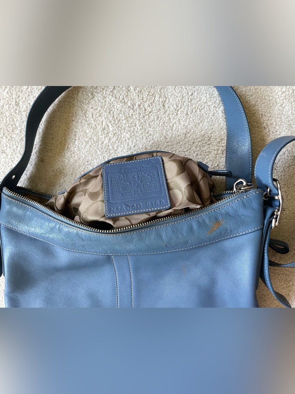 Coach Blue Leather Shoulder Bag - Picture 3 of 4